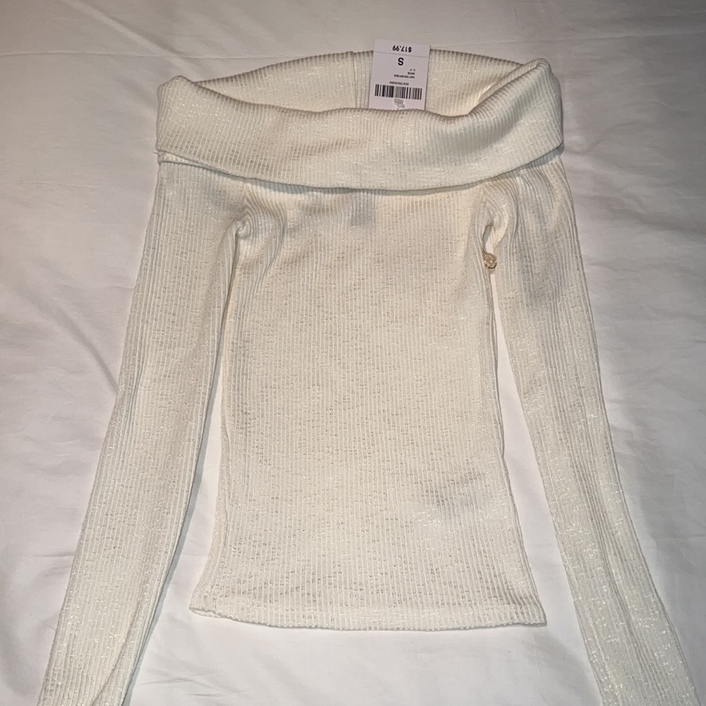 NWT Forever 21 white long sleeve, off the shoulder top